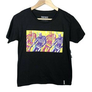 NEW Fortnite Boys Kids T Shirt Black Skull Trooper